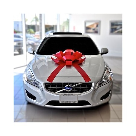 Car Dealer Depot Red Jumbo Car Bow, Rubber feet, 30 in W, 41 in. L 531-RE